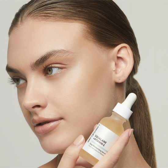 Labothecaire Squalane and Vitamin E Serum with Model